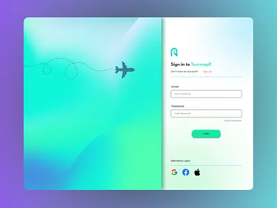 Login Page Design blue branding cleanui dailyui figma gradient graphic design login minimal minimalui travel ui white space