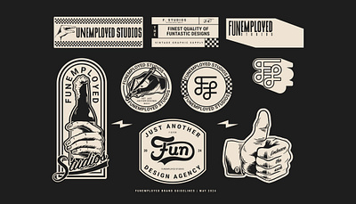 Iconography - Funemployed Studios adobe illustrator branding design graphic design illustration logo typography ui vector