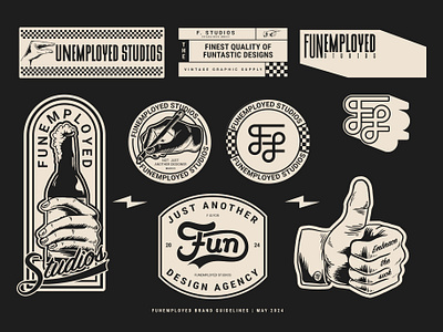 Iconography - Funemployed Studios adobe illustrator branding design graphic design illustration logo typography ui vector