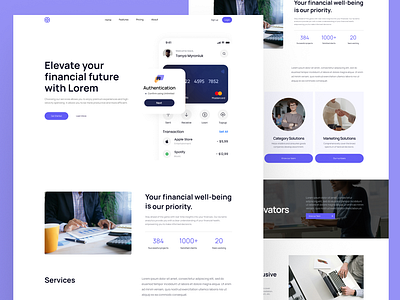 Finance and Bank Landing Page Design bank landing finance bank finance design finance layout finance page finance website financial services landing page