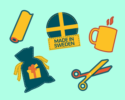 Brand illustrations - Coolstuff branding gifts iconography icons illustration logo sweden