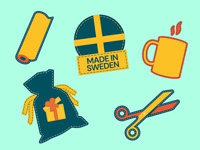 Brand illustrations - Coolstuff branding gifts iconography icons illustration logo sweden