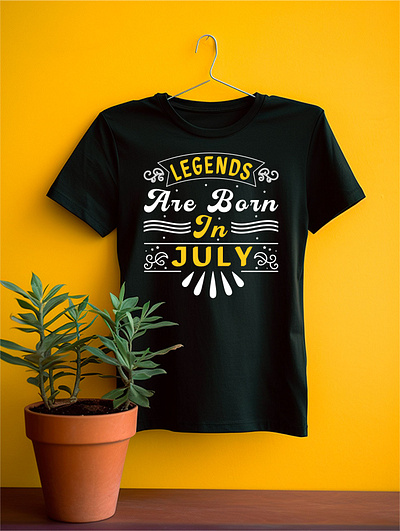 Happy 4th July Quotes T-Shirt Design -LEGENDS ARE BORN IN JULY- graphic design
