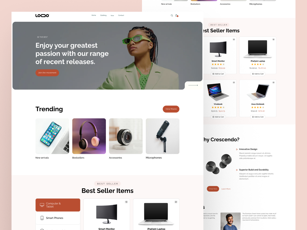 E-commerce store Landing Page Design digital commerce e commerce design e commerce landing e commerce website landing page online commerce online store shop layout
