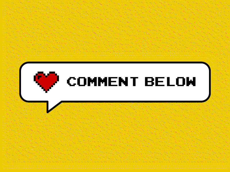 "Comment below" balloon message [Lottie File] 8 bits animation comment comment balloon comment below dm game message illustration json loop lottie lottiefiles microinteraction motion graphics neubrutalism send message