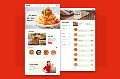 Italian food website design ui ux web design