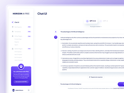 Horizon AI | Chat Bot | AI | Figma ai chatbot chatgpt chatui designer figma framer light theme minimalistic ui ux