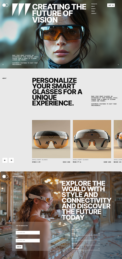 Glass - Concept Project design figma landing page landing page design typography ui ux web design web designer webflow