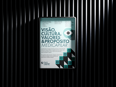 Poster - Cultura e Valores capilar cartaz clinic cultura design geometric graphic design green hair health minimalist poster proposito valores visão