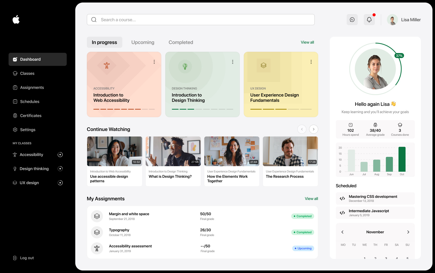 Apple UK Employee Learning Platform ui