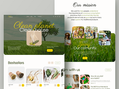 Online eco-goods store | Home page branding clearning coziness cozy e commerce eco eco friendly eco products home homepage logo nature onlinestore ui ux webdesign