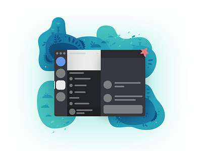 A simplified Discord, ocean themed. discord figma graphic design illustration ocean simplification vector