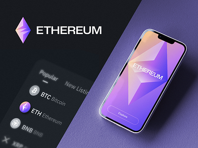 Ethereum Rebranding Concept blockchain branding gradient icon identity lettering logo