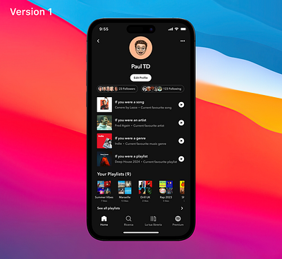 Spotify Profile Page Design - Daily UI #6 dailyui mobile mobile app music product product design profile page spotify ui user profile ux