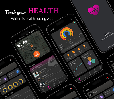 Health Tracking App app app design application health nayeem track tracking ui uiux ux
