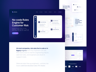 Sliderule — web design animation blue dark design experience illustration interface no code purple ui ux visual web webdesign