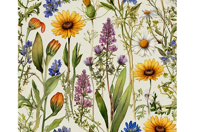 Wildflowers Watercolor Wild Botany branding design graphic design illustration vector