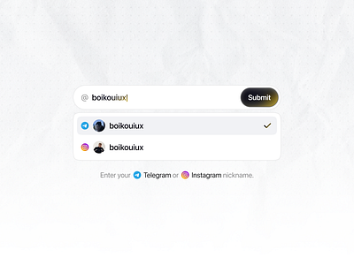 WeThink – Telegram & Instagram nickname input design dropdown dropdown design dropdown state dropdown ui field field ui figma input input state input ui input ui design mobile app open dropdown search search design ui ui ux ux web design