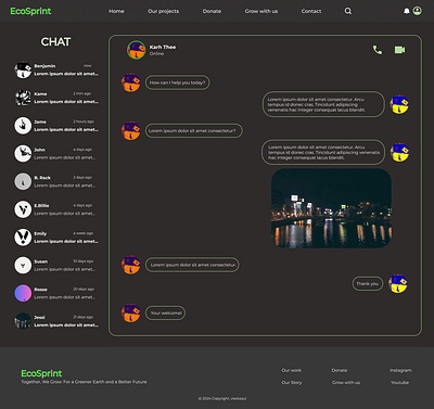 EcoSprint - Support chat chat contact design message ui ux uxui website