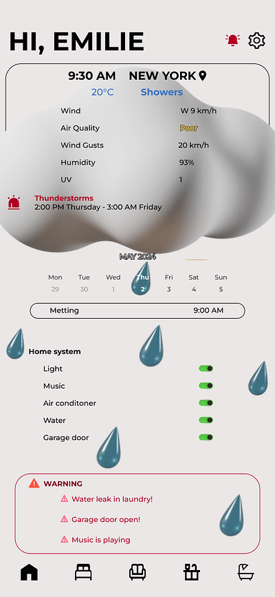 Home Monitoring - DailyUI app dailyui design home monitoring uxui