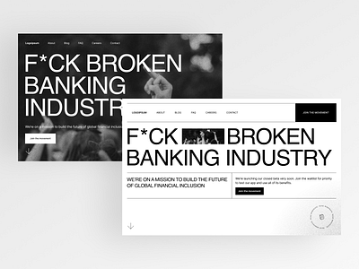 Banking website — rejected versions banking design experience graphic design hero interface mono monochromatic ui ux visual web webdesign