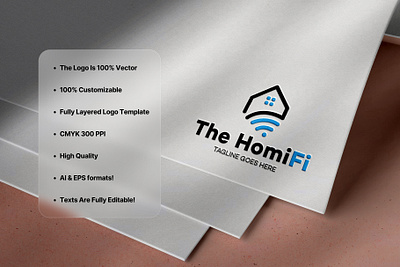 The HomiFi - Home Wifi Network Logo connected home logo connectivity logo creative logo design digital home logo home network icon home wifi network logo homelogo innovative home logo internetlogo logo logo2024 logodesign modern home logo smart home logo tech home logo technology logo unique logo design virallogodesign2024 wifi symbol logo wifilogo
