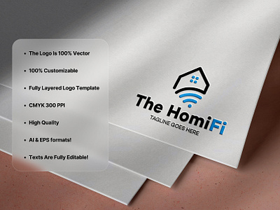 The HomiFi - Home Wifi Network Logo connected home logo connectivity logo creative logo design digital home logo home network icon home wifi network logo homelogo innovative home logo internetlogo logo logo2024 logodesign modern home logo smart home logo tech home logo technology logo unique logo design virallogodesign2024 wifi symbol logo wifilogo