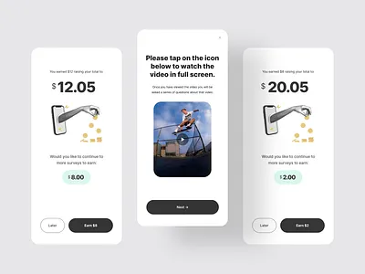 Survey Gamification UI app design gamification market research mobile survey app ui ux