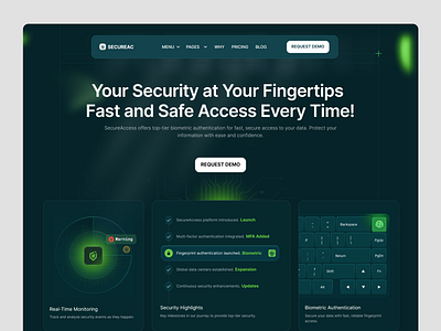 SecureAC Website Design design product saas saas product security service ui ux uxdesign web web design