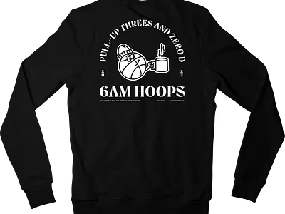 6AM CREW 001 + Thank You Card apparel design basketball branding coffee hoops identity logo mascot sweater