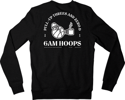 6AM CREW 001 + Thank You Card apparel design basketball branding coffee hoops identity logo mascot sweater