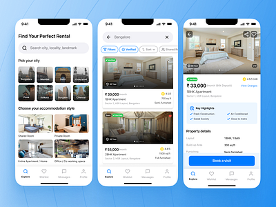 Property Rental App Revamp clean design ios minimal mobile design property app rental app ui