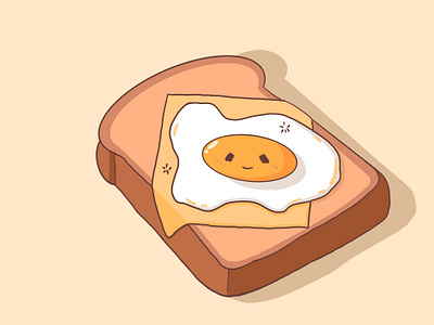 Kawaii cartoon toast bread with cheese and egg. bread breakfast cartoon clipart digital art eat fast food food graphic design hand drawn illustration kawaii lunch meal postcard procreate sandwich toast yummy