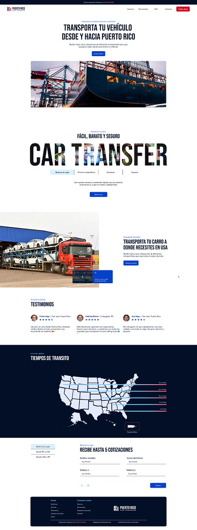 Transportation Website Design landing portfolio ui ux web design website