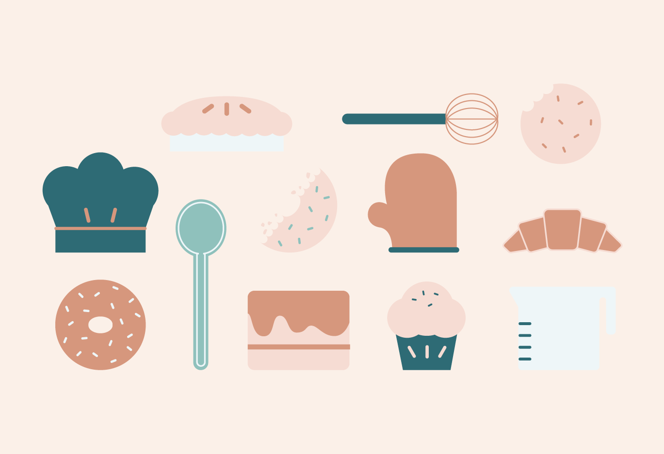 Example of Bakery icons 🧁🥣😋