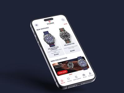 App Tudor app design ecommerce app mobile app product design tudor ui ui design ux design ux ui watch app