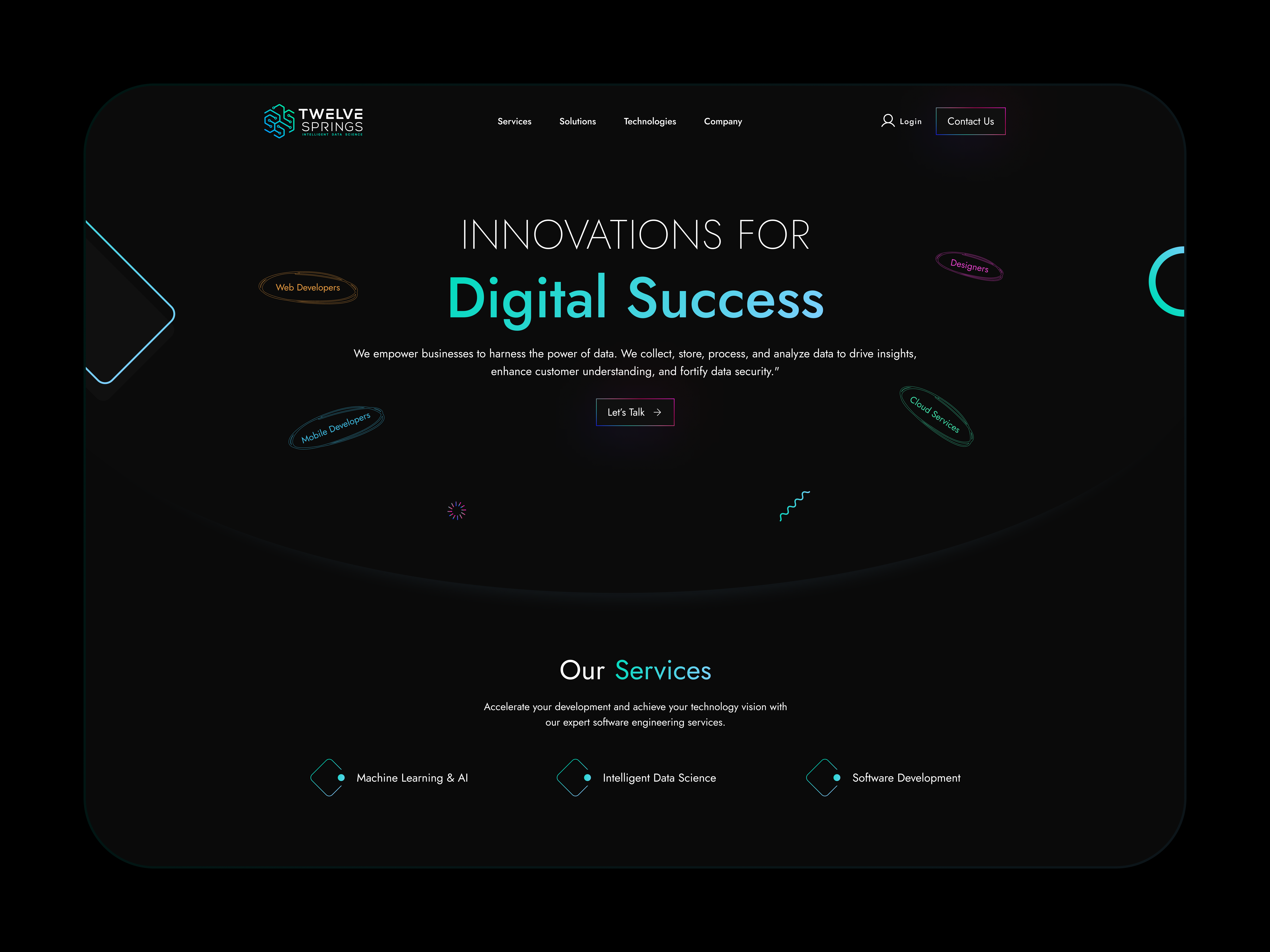 Sleek IT Company Homepage Hero Section Design company creative design graphic design hero herosection home homepage it section ui uidesign uiux ux uxui