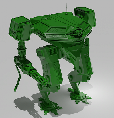 Mech Walker 3d 3d model blender design machine mech mecha modelling robo robot walker war