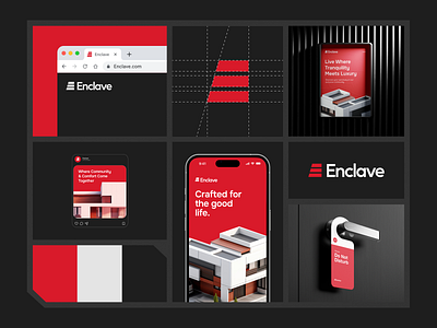 Enclave - Visual Identity brand branding comfort company design graphic design homes logo logo design luxury homes real estate visual identity