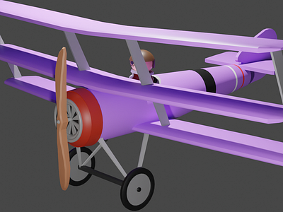 Low poly triplane 3d art 3d model 3d sculpting cartoony design game asset low poly lowpoly plane triplane ww1