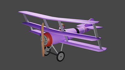 Low poly triplane 3d art 3d model 3d sculpting cartoony design game asset low poly lowpoly plane triplane ww1