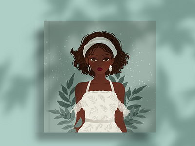 Radiant Summer: Vector Portrait of a Young Woman adobe illustrator african american anime art cover design girl graphic design herbs illustration modern nature portrait poster summer vector woman