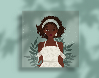 Radiant Summer: Vector Portrait of a Young Woman adobe illustrator african american anime art cover design girl graphic design herbs illustration modern nature portrait poster summer vector woman