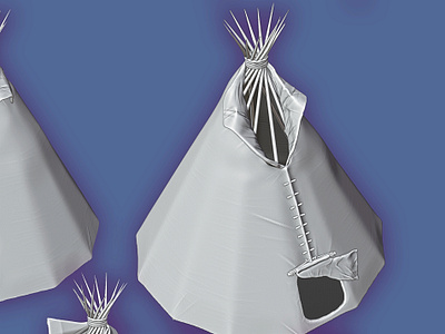 Teepees 3d art 3d model 3d printing 3d sculpting american blender indian native native american tent tepee