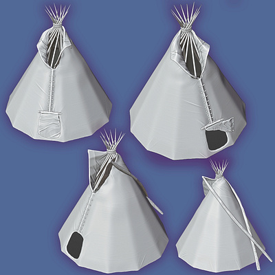 Teepees 3d art 3d model 3d printing 3d sculpting american blender indian native native american tent tepee