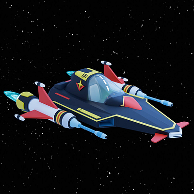 Starcrow from Starzinger 3d 3d design 3d modelling 3d printing animation anime blender spaceship starcrow starship starzinger