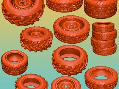 Urban city diorama assets - Tires 3d model 3d print 3d sculpting assets blender props tires