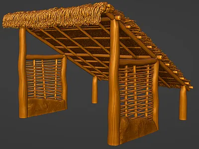 Stable building - 3d-printable structure for diorama 3d 3d art 3d model 3d printing 3d sculpting blender design illustration ui