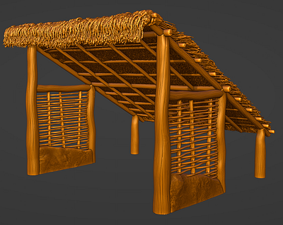 Stable building - 3d-printable structure for diorama 3d 3d art 3d model 3d printing 3d sculpting blender design illustration ui