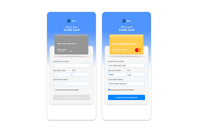 Payment Method (credit card) UI design app design daily ui dailyui graphic design ui ui design ux ui web design